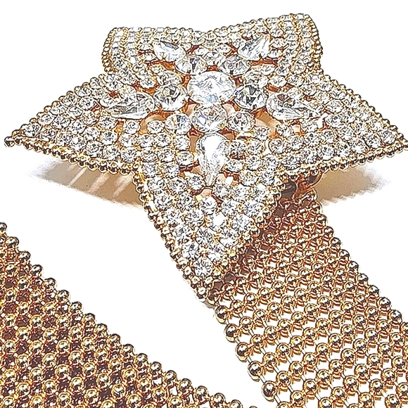 Gold and Diamond Accent Chain Belt - Picture 1 of 8